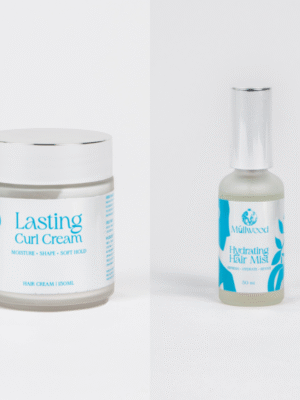 Müllwood Lasting Curl Cream jar and Hydrating Hair Mist bottle